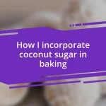 How I incorporate coconut sugar in baking